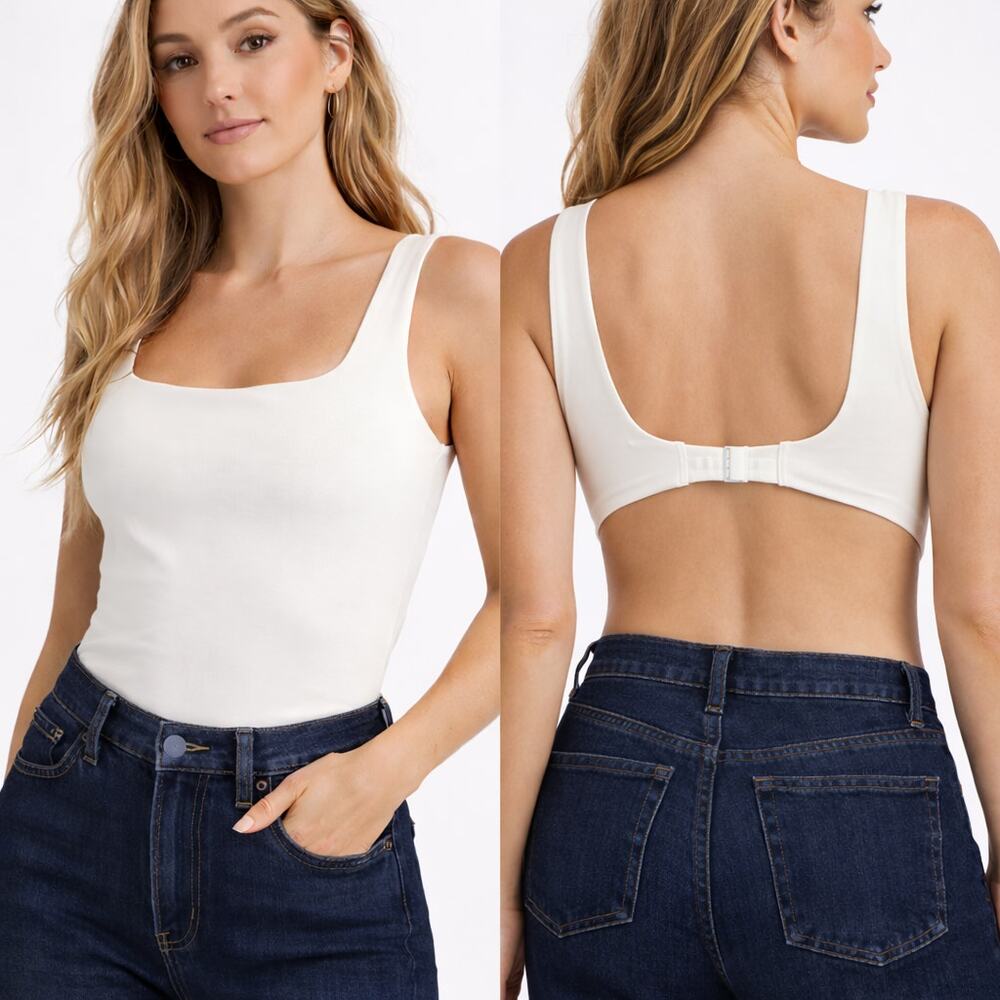 Free People Intimately FP Bodysuit XL Ivory Stretch Tank NWT